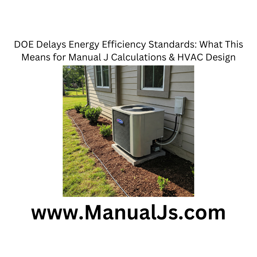 DOE Delays Energy Efficiency Standards: What This Means for Manual J Calculations & HVAC Design